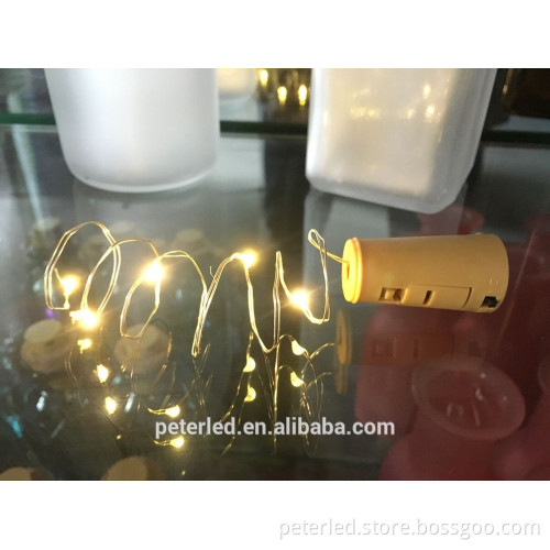 LED fairy Battery copper wire string Lights with glass bottle cap